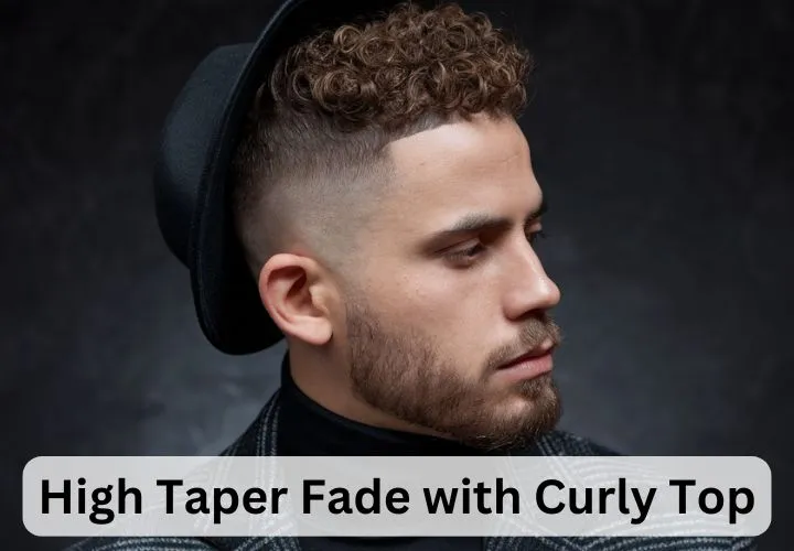 High Taper Fade with Curly Top