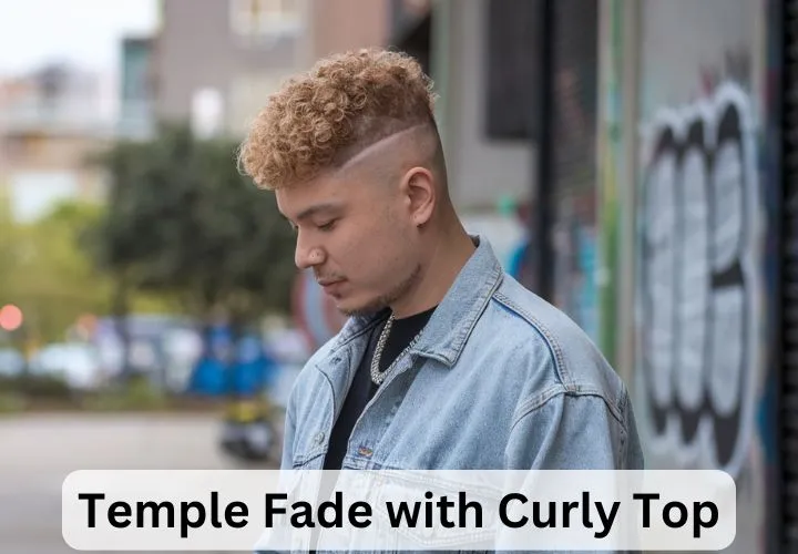 Temple Fade with Curly Top